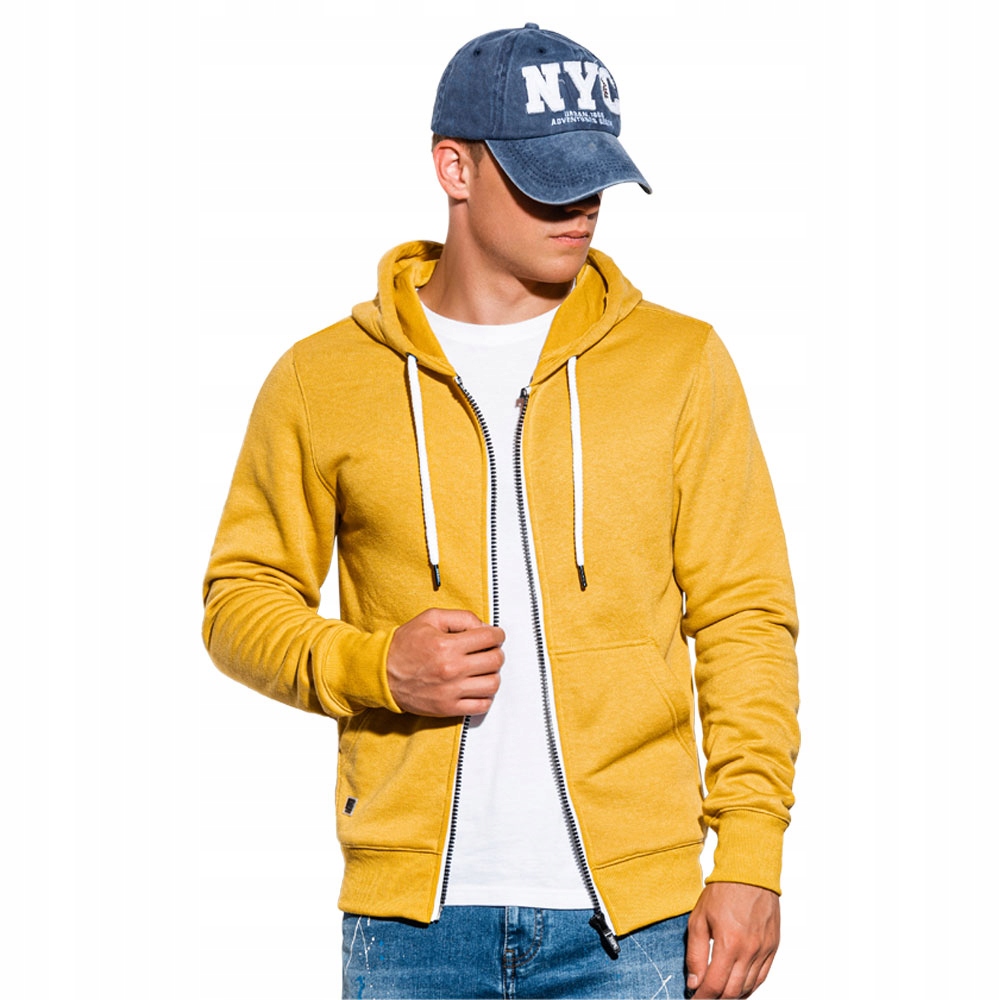 

Bluza męska rozpinana z kapturem B977 żółta M