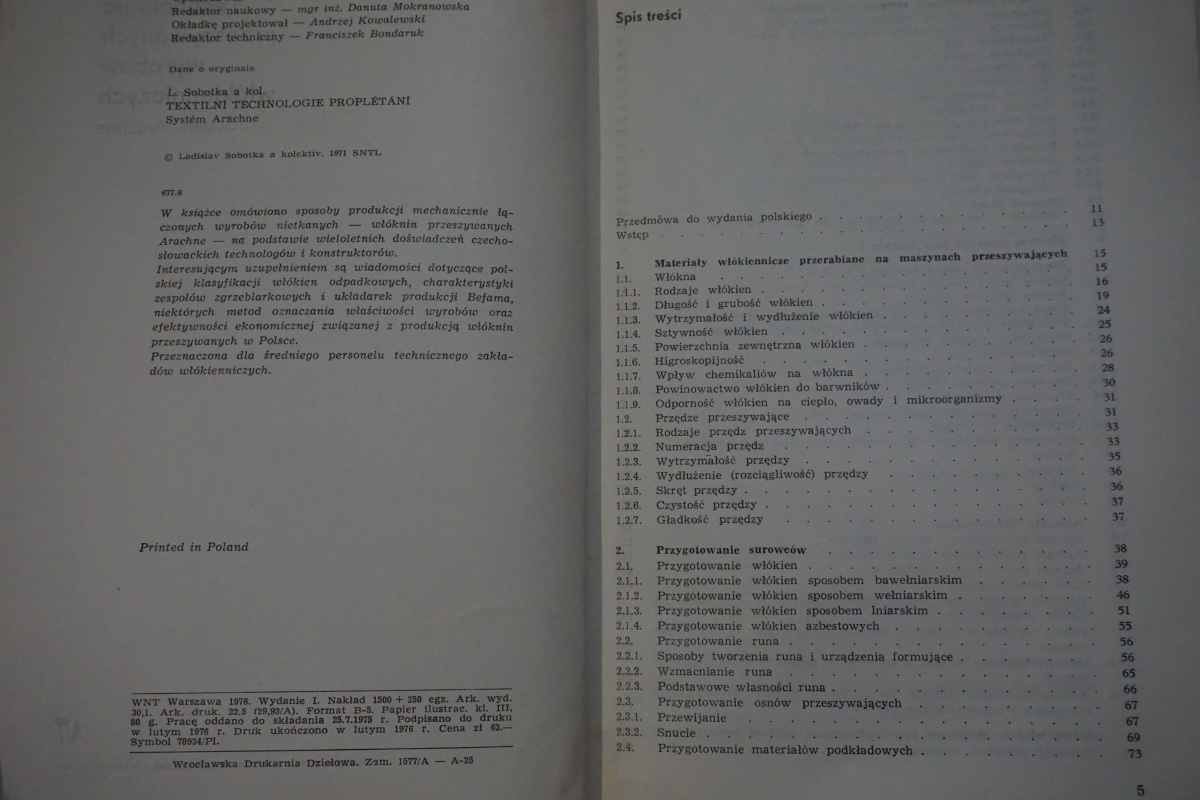 TECHNOLOGIA PRZESZYWANYCH WYROBÓW WŁÓKIENNICZYCH Wydawnictwo Wydawnictwa Naukowo Techniczne WNT