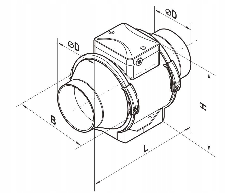 Wentylator do kanałów okrągłych TT PRO 125 Rodzaj kanałowy