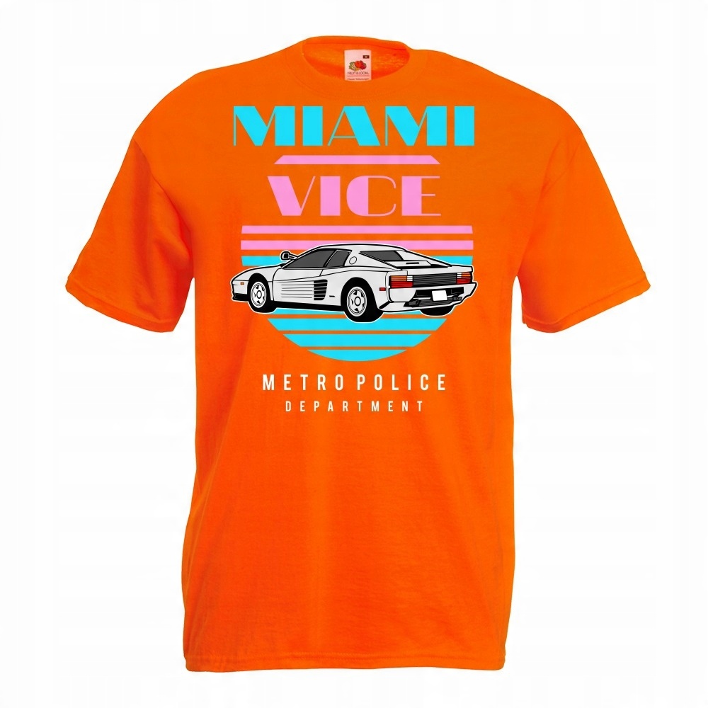 

Koszulka Miami vice auto samochód M pomarańczowa