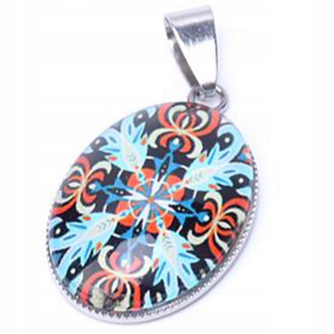 

Szklany wisior, kwiaty 1 szt., 29,5mm stal chirurg