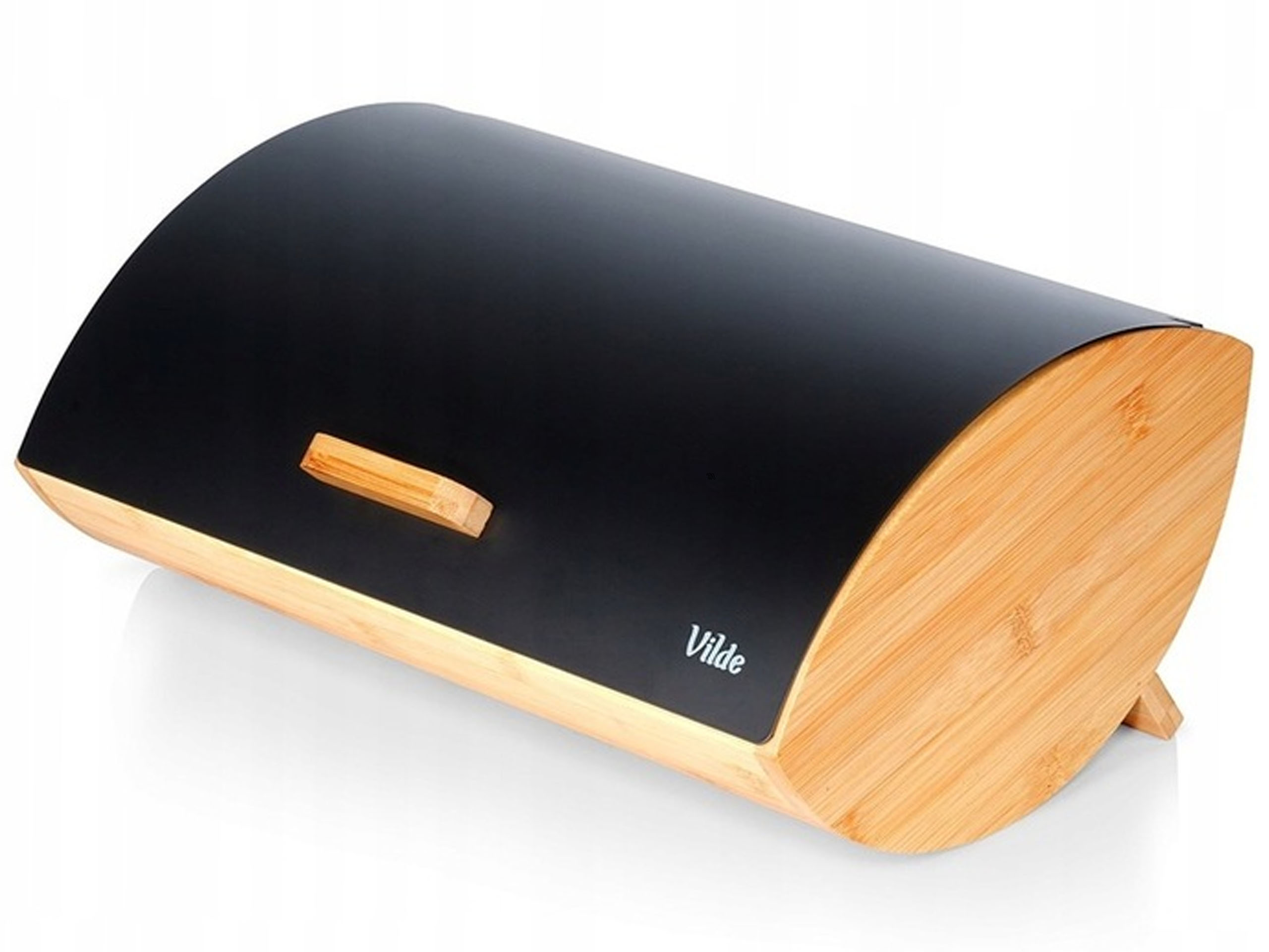 Nádoba na chléb na pečivo Chléb Buchty Kovová Černá Bambusová Kuchyňská