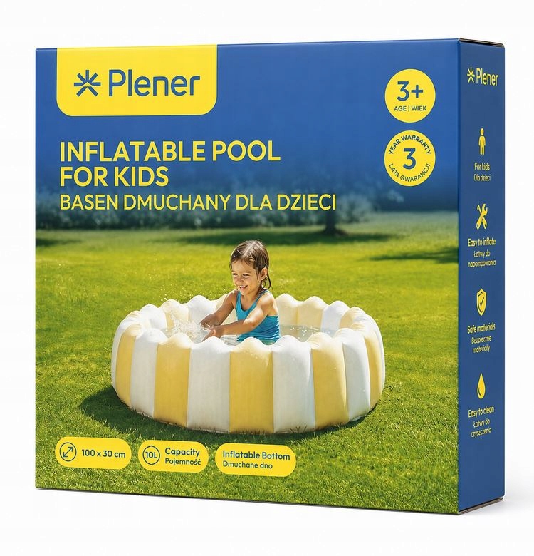 Basenik Basen dmuchany dla dzieci Plener 100 × 30 cm dmuchane dno - kod kreskowy EAN 5905118116498
