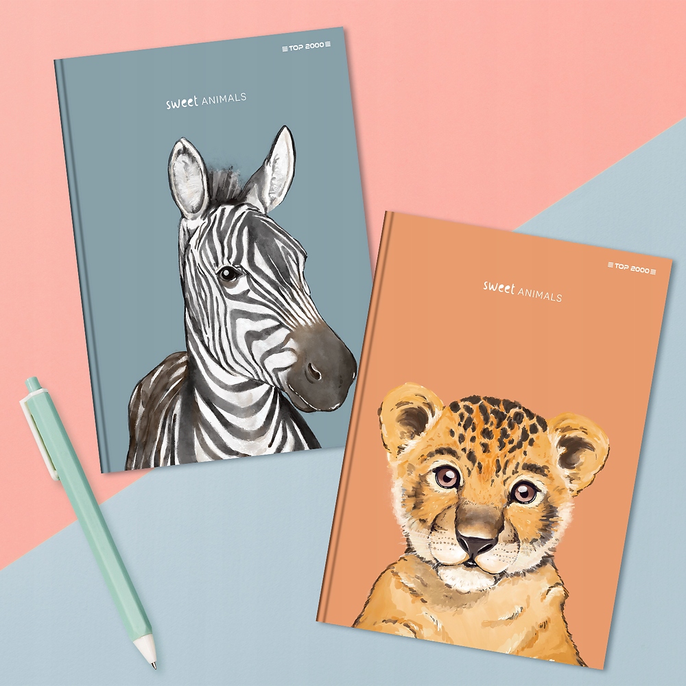 BRULION TOP 2000 SWEET ANIMAL A6 80 kartek KRATKA Płeć chłopcy dziewczynki unisex