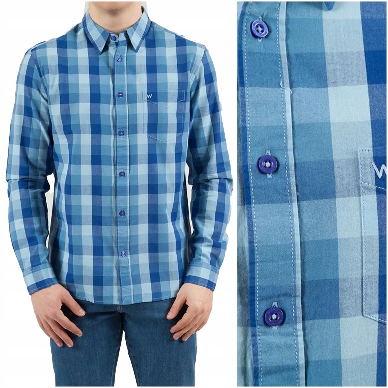 Wrangler košile Regular modrá 1 Pkt Shirt S