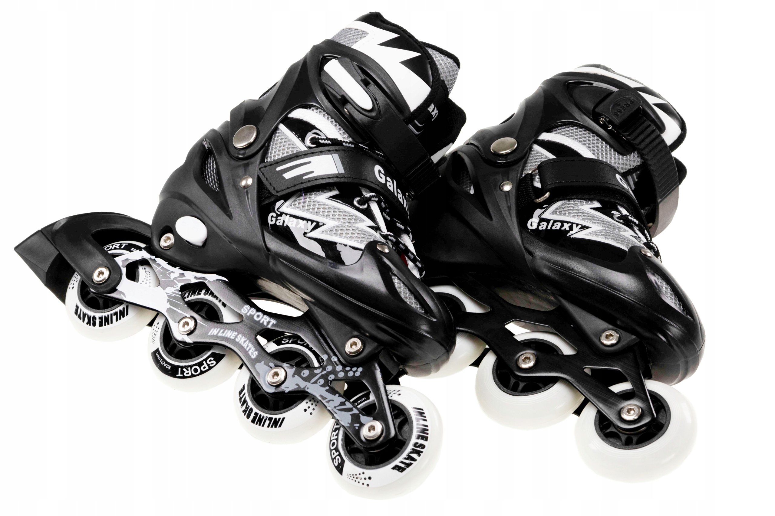 ŁYŻWOROLKI ROLKI REGULOWANE CZARNE 34-37 KÓŁKO LED Kolor Czarny