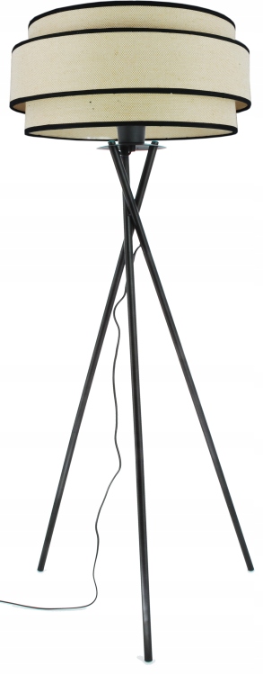 Podlahová lampa Duo dvojité tienidlo. Boho Jasná hrubá Juta. Trojnožka