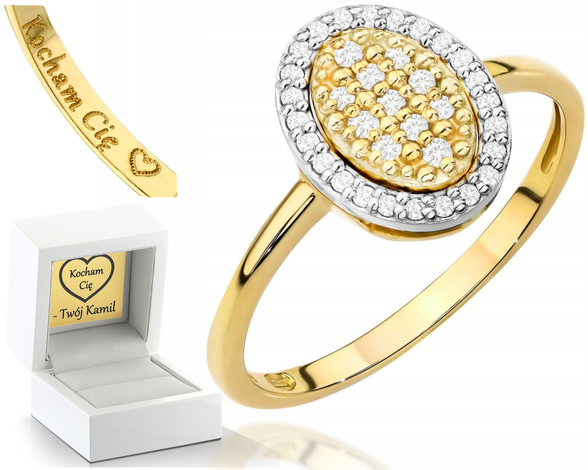 Zlatý Prstýnek S Brilianty V Ryzosti Zlata 585 14K Diamanty Dárek