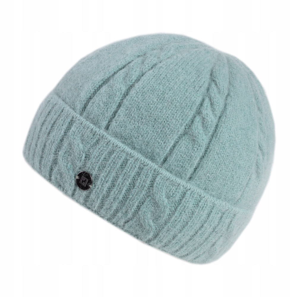 Zelená krátká dámská vlněná zimní čepice Loman Angora Nairobi polar