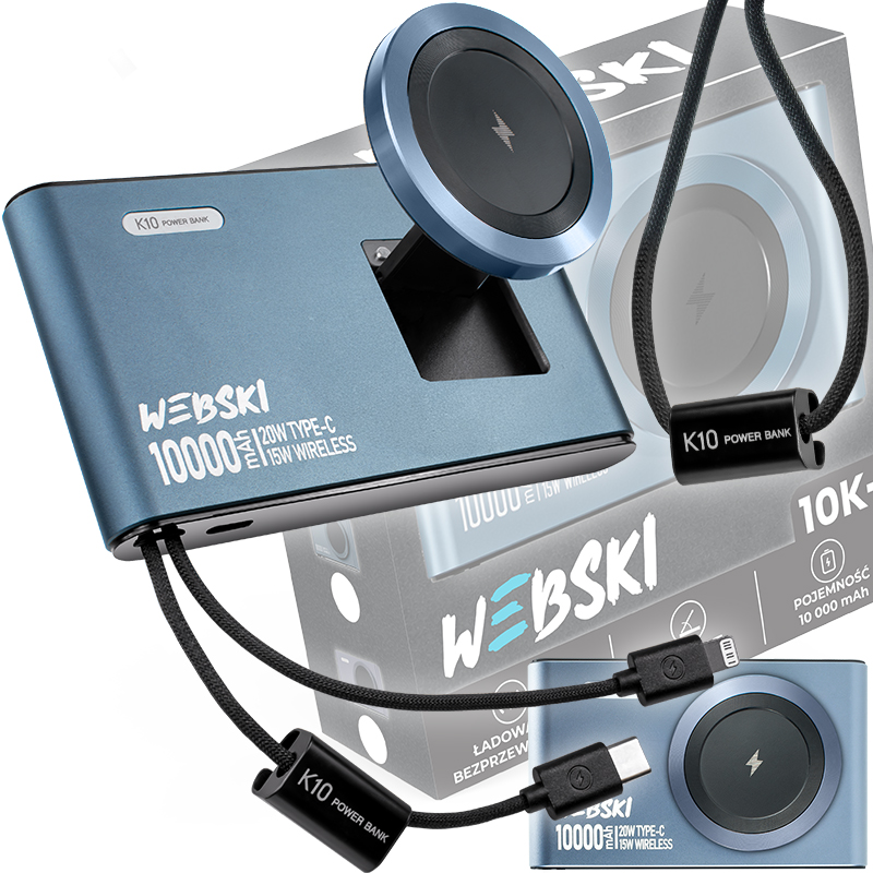 Powerbank 10000 mAh Qi2 Magsafe Magnetická Nabíječka Pro Smartphone