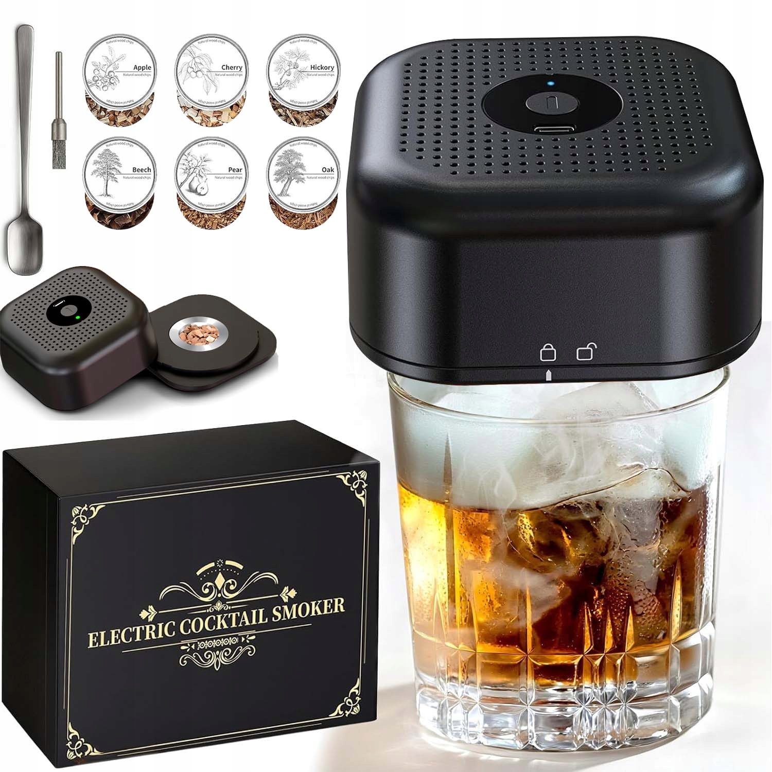 Sada Na Uzení Whisky Smoker Elektrický Dřevěný Dárek Pro Tatínka