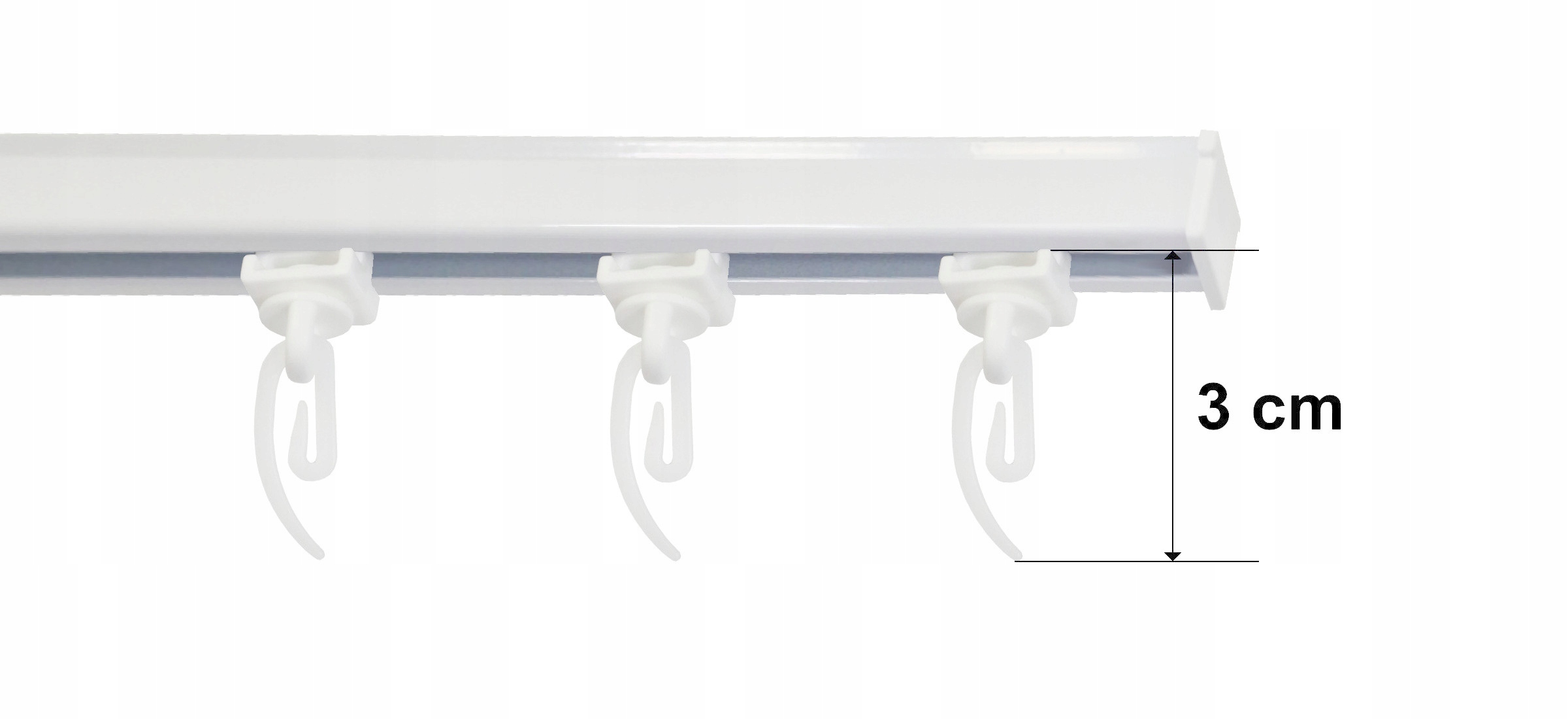 Karnisz sufitowy pojedynczy SZYNA SUFITOWA ALUMINIOWA biała żabki 360 cm Kod producenta Rolmajster szyna sufitowa pojedyncza