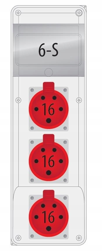 Rozvádzač R-box Slim 3x16A/5P 6S B.SLIM-6S-6