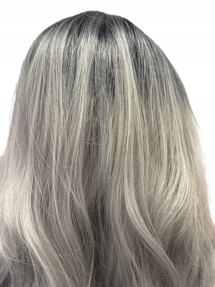 Šedá Dámská Syntetická Paruka Ombre, Délka 70 CM, Mírně Vlnité Vlasy