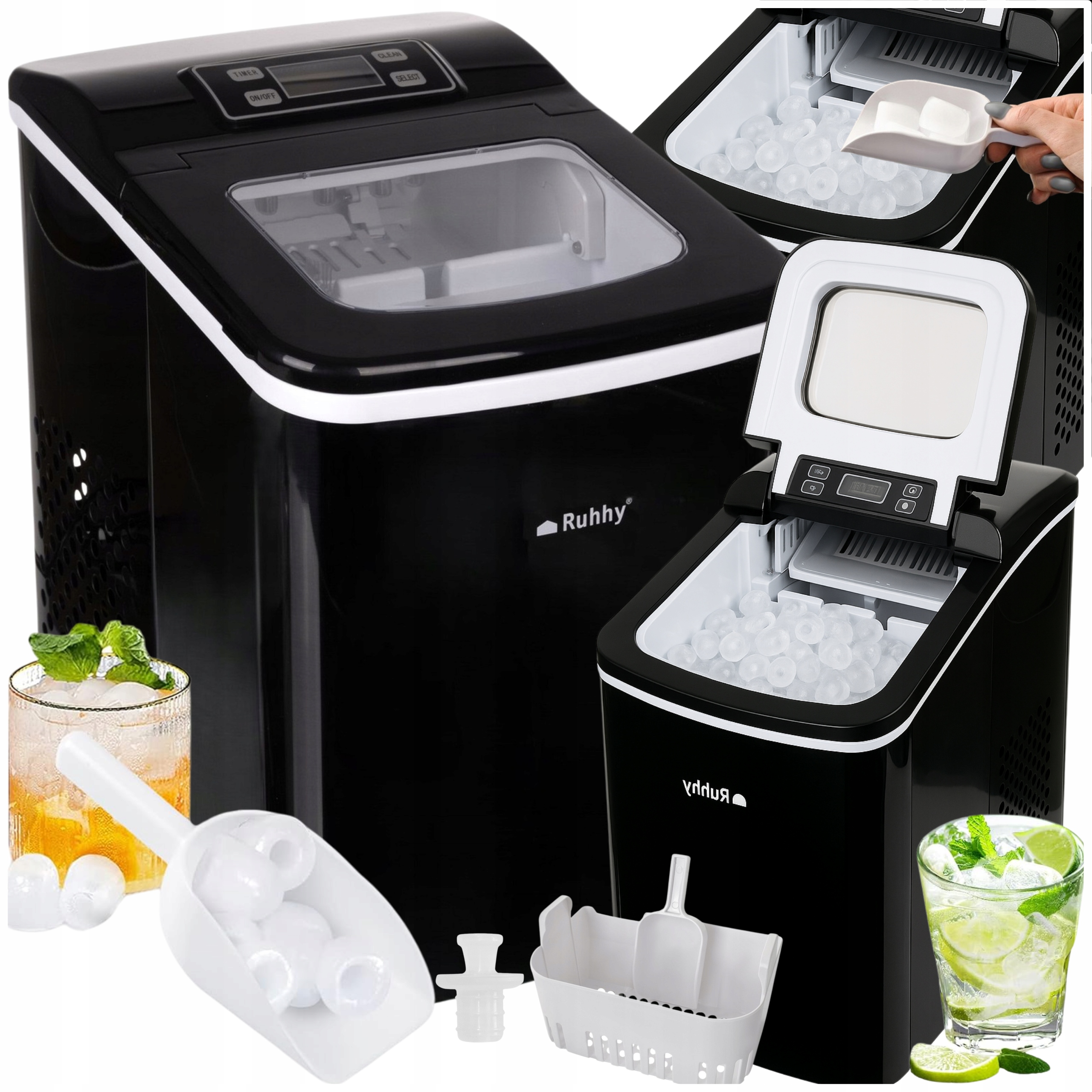 Domáci stroj na výrobu ľadových kociek Distribútor 12 kg/24 h LCD