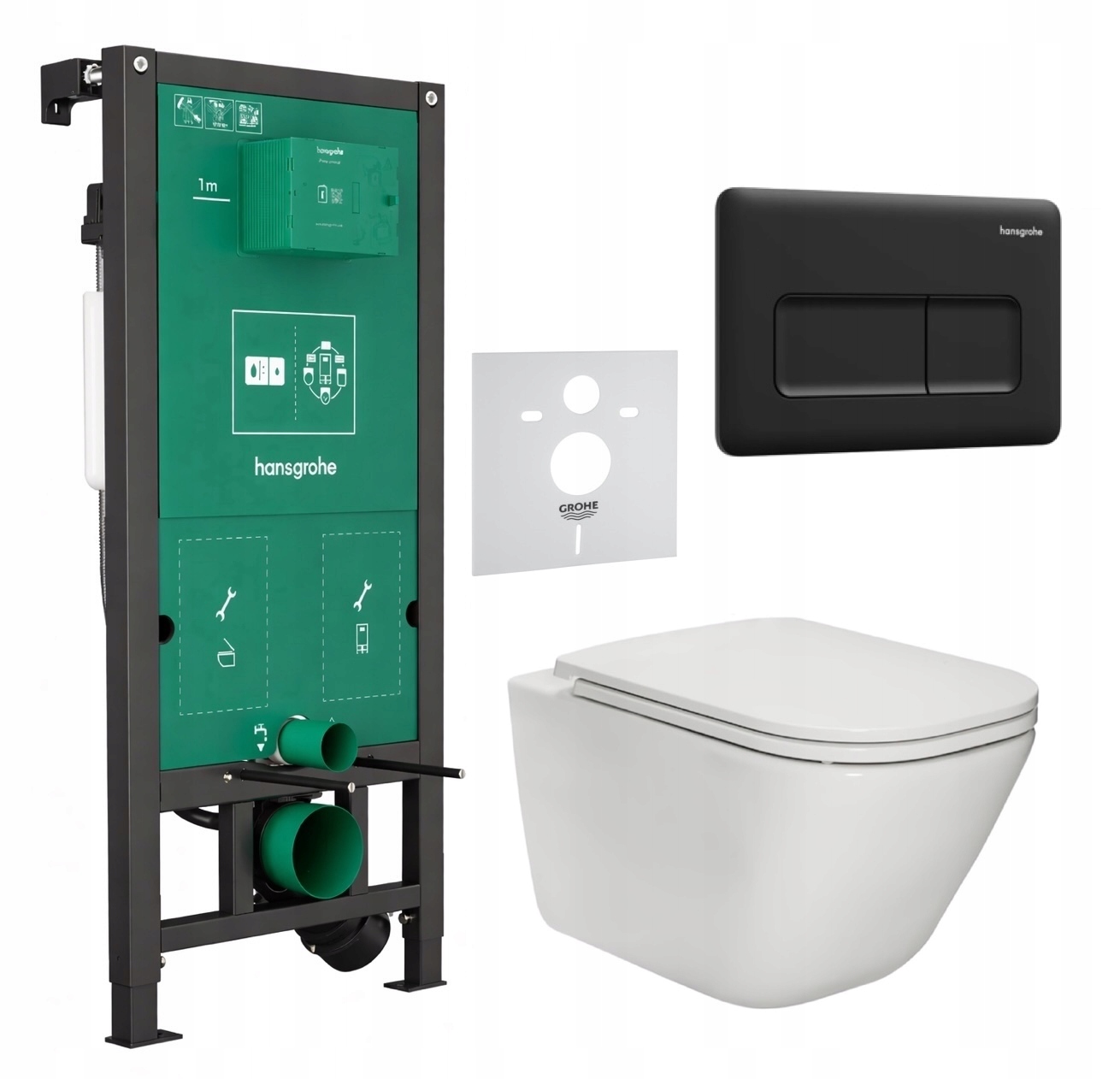 7v1 Wc Sada Stelaz Hansgrohe iFrame Wc Miska Rim Roca Gap Tlačidlo