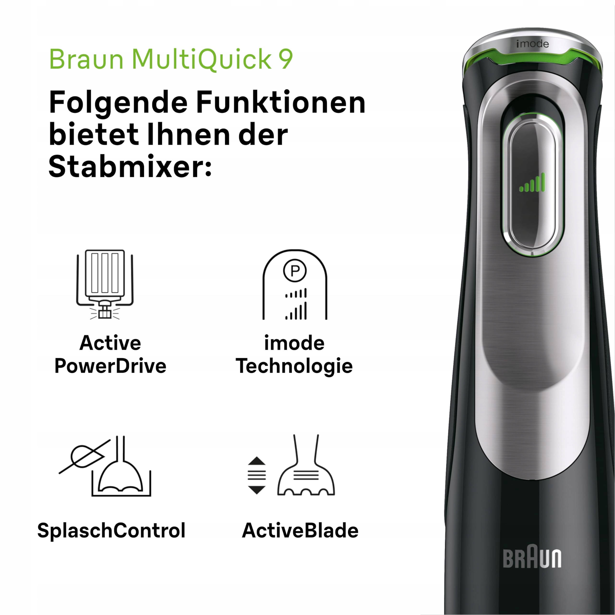 BRAUN MultiQuick 9 MQ 9147X Blender Ręczny 5w1 1200W Czarny Stal Nierdzewna — miniatura 2