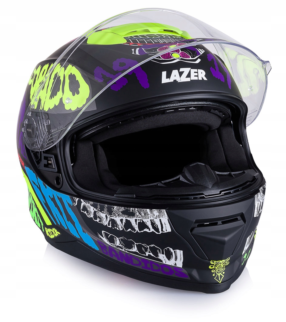 KASK MOTOCYKLOWY Z BLENDĄ LAZER RAFALE MEXICANA L Rodzaj lakieru błyszczący