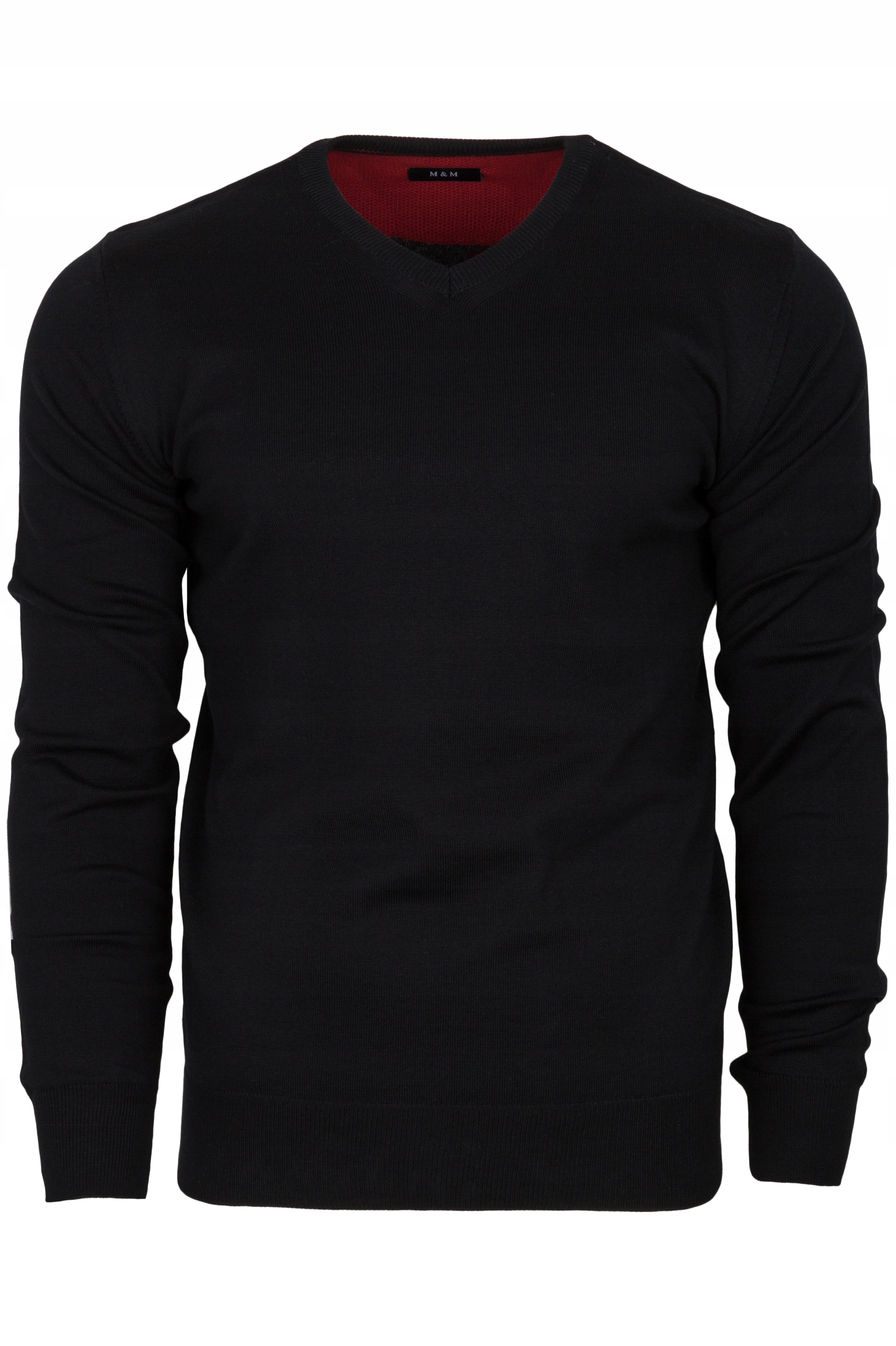 pánský svetr V-neck serek M&M černý Bavlna 100% vel L