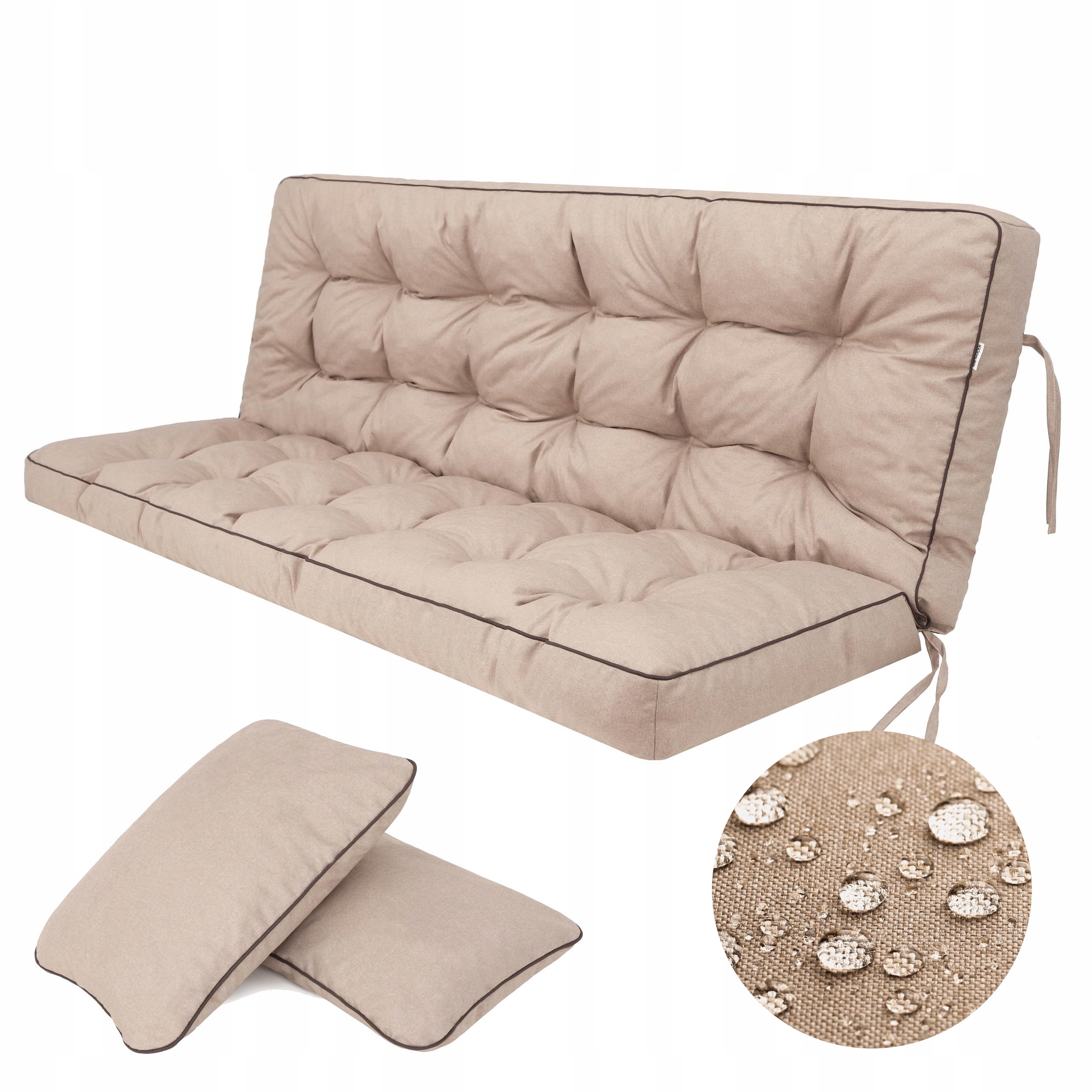 Polštář na houpačku Polštář na zahradní lavičku voděodolný 120 cm 2 Polštářky