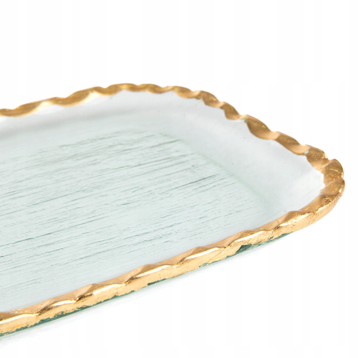 Talerz ELSOY prostokątny ze złotym rantem 49x19cm HOMLA Stan opakowania oryginalne