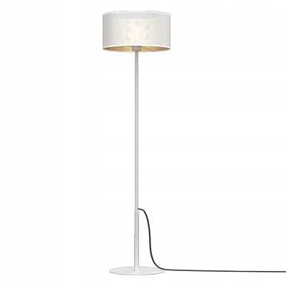 Podlahová lampa loft 150 cm biela sieťovina, zlatý interiér Luminex