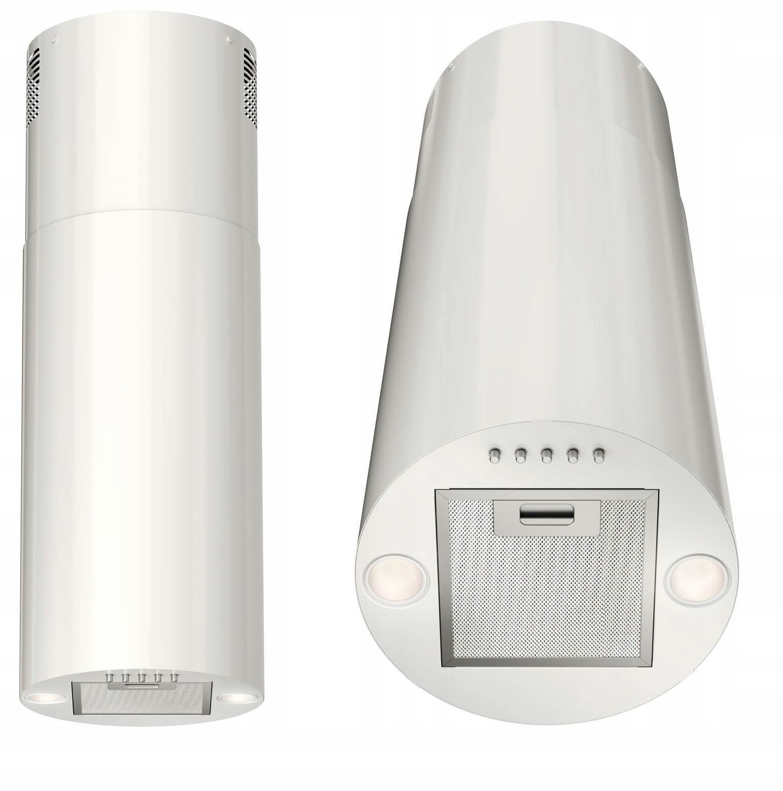 Okap Pochłaniacz Wolnostojący Tuba Nowoczesny Wyspowy Biały Led Wydajny