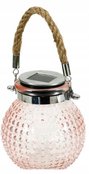 LAMPA SOLARNA LATARENKA z UCHWYTEM z juty LAMPKA LED DO OGRODU Kod producenta 20218358