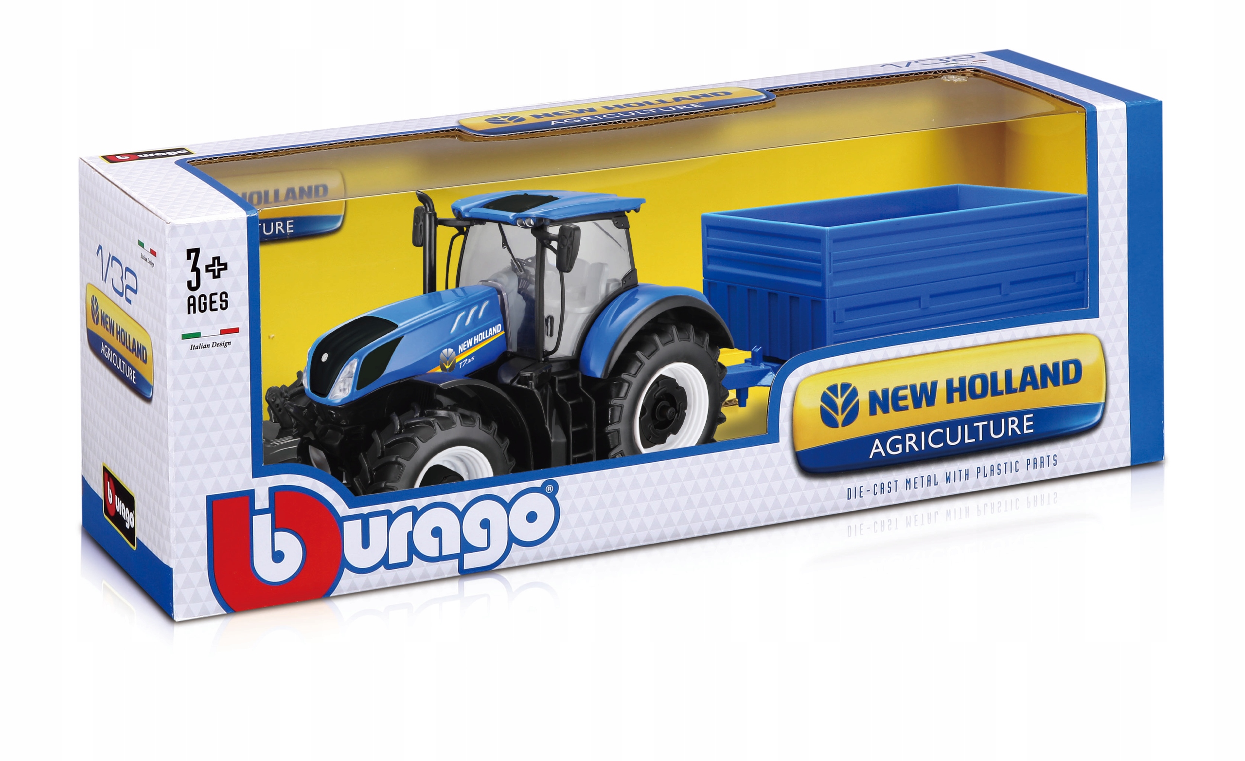 Traktor New Holland T7.315 přívěs 1:32 Bburago