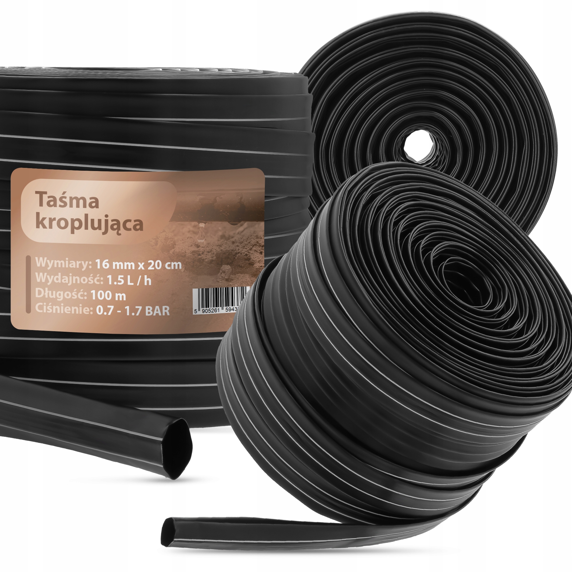 

Taśma Kroplująca Nawadniająca 16 mm x 20 cm 100 m