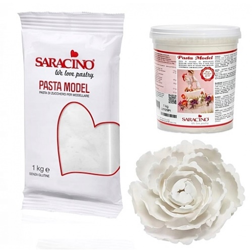 Masa cukrowa Saracino 1kg biała LUKIER PLASTYCZNY DO FIGUREK IDEALNA