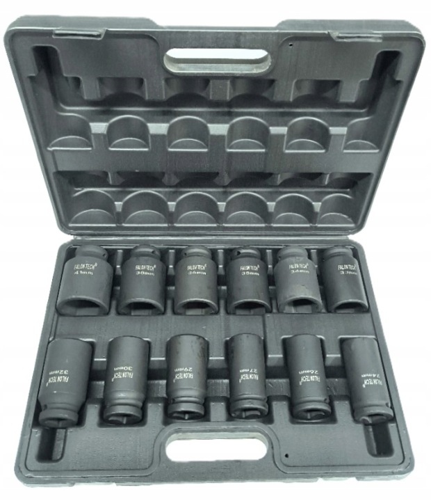 Klucze Nasadowe Długie 24-41mm Nasadki Udarowe 3/4" Kute Cr-V Zestaw 12szt.