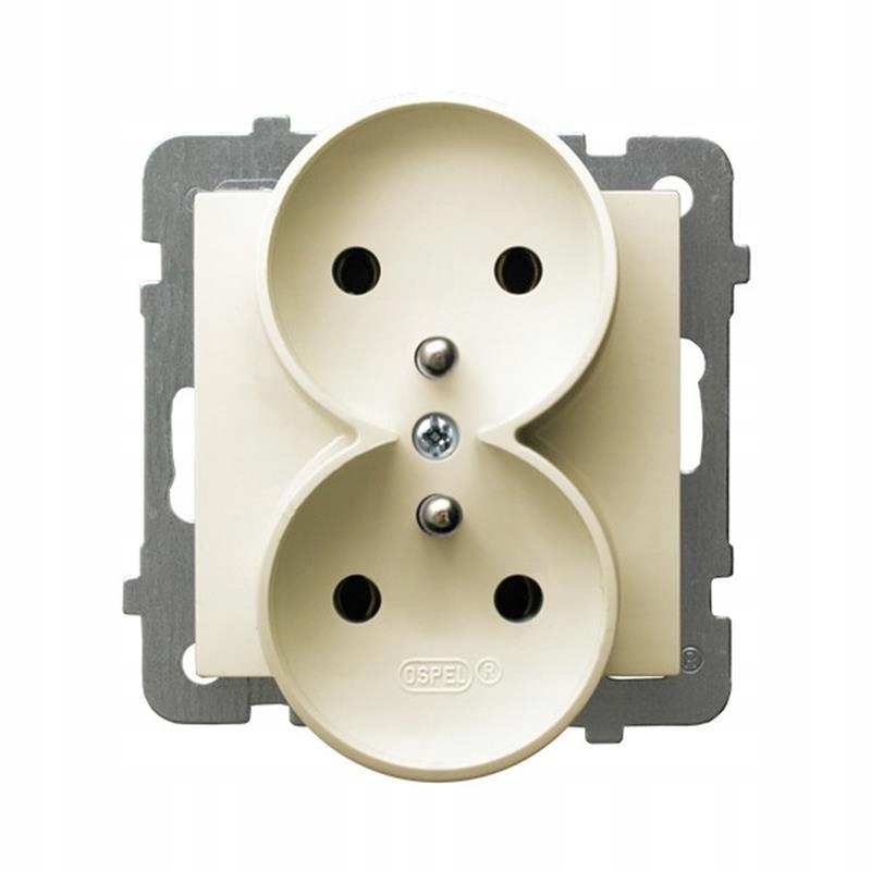

Ospel As ecru gniazdo podwójne +0 GP-2GRZ/m/27