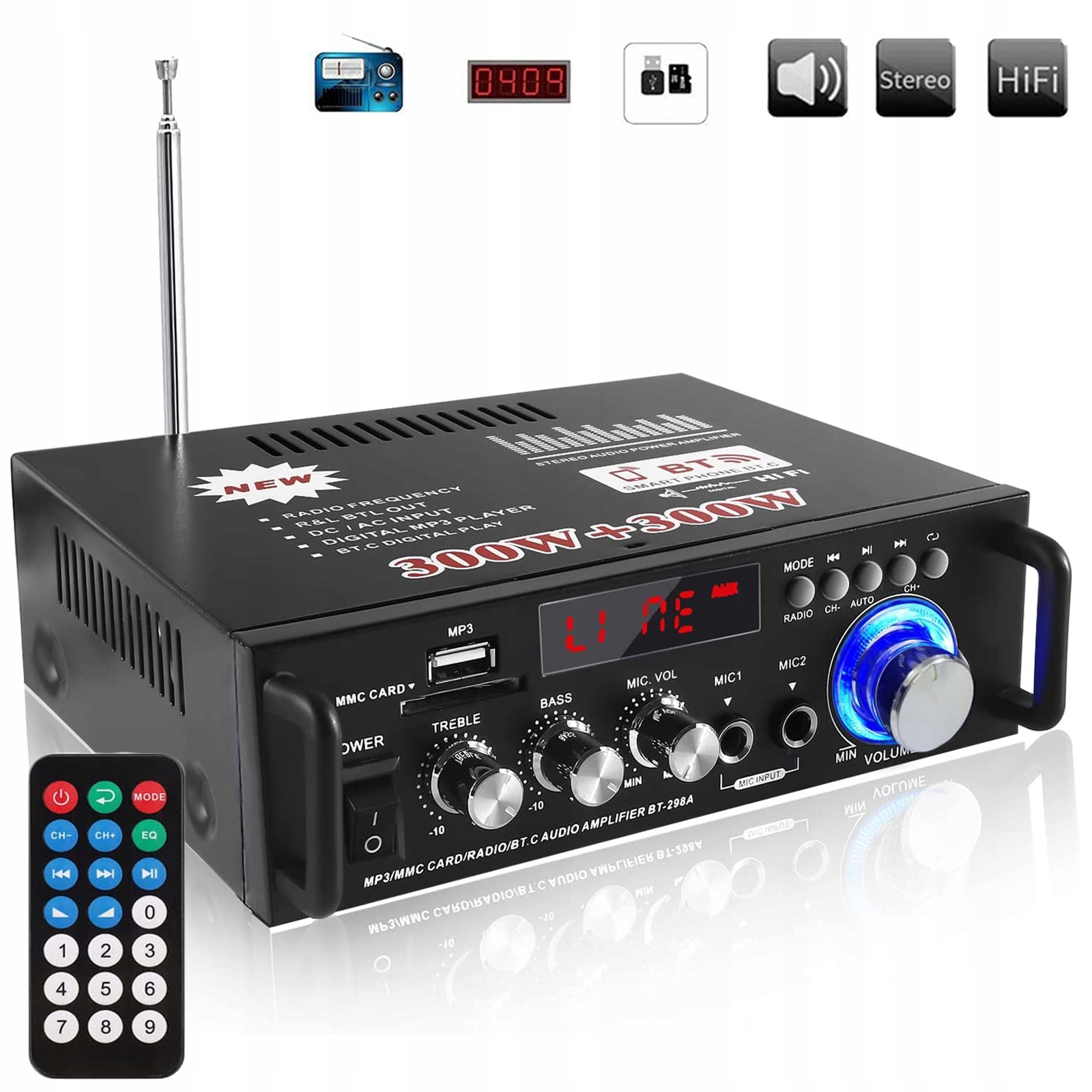 

Wzmacniacz HiFi Kina Domowego Surround Bt 5.0 Fm