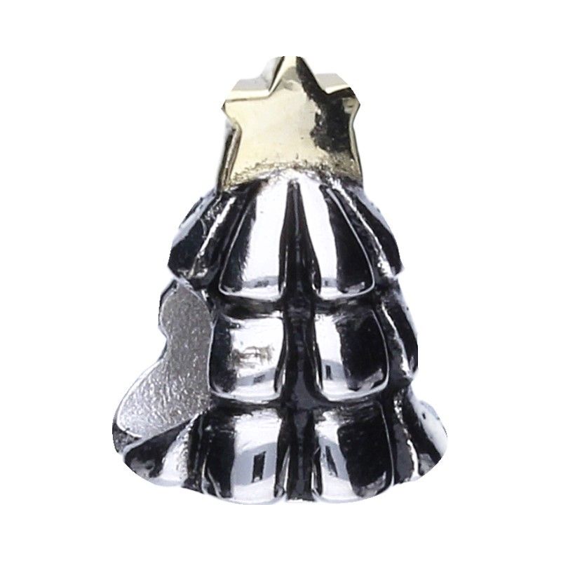 Přívěsek Bead na náramky Vánoční stromeček Stříbro 925 Rhodiované pozlacené 2.77 g