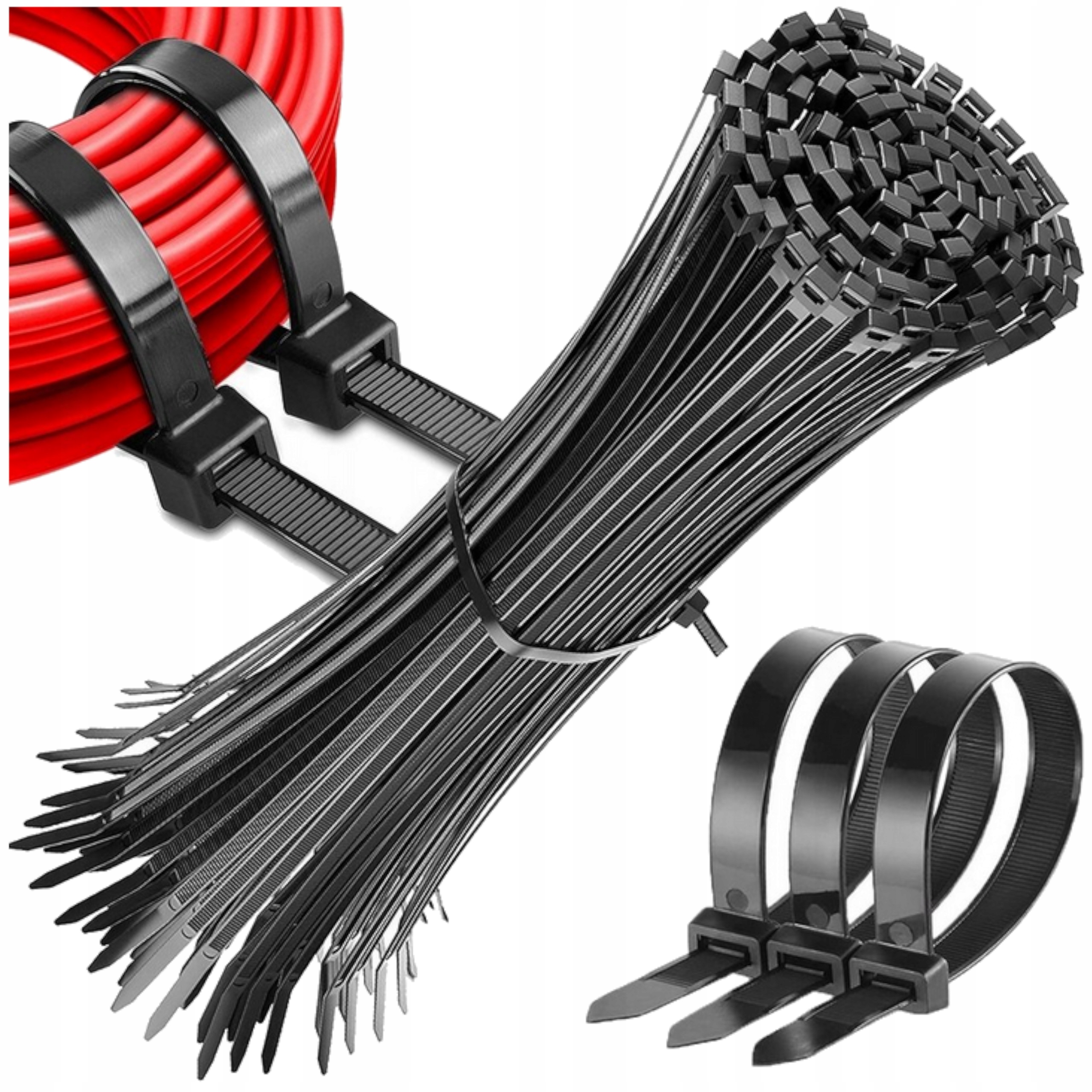 OPASKI ZACISKOWE KABLOWE TRYTKI 4.8X300MM 100szt CZARNE