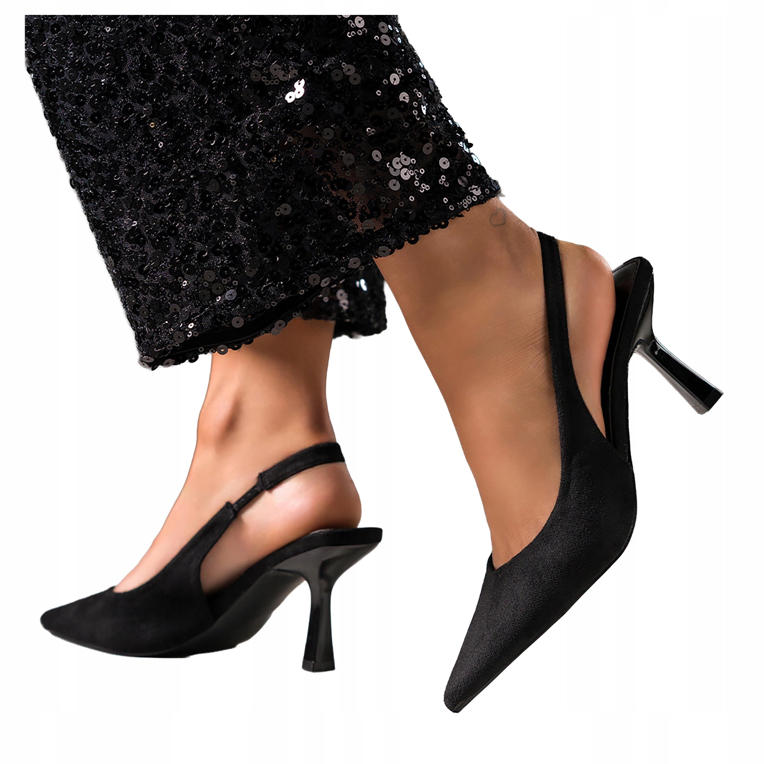 Černé Lodičky Dámské Pohodlné Odhalená pata Podpatek Sklenička Špilky r 41