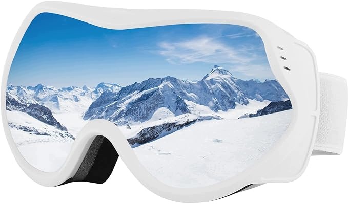 Gogle Narciarskie Maska Snowboardowa Okulary Otg Ochrona Uv Białe QxV