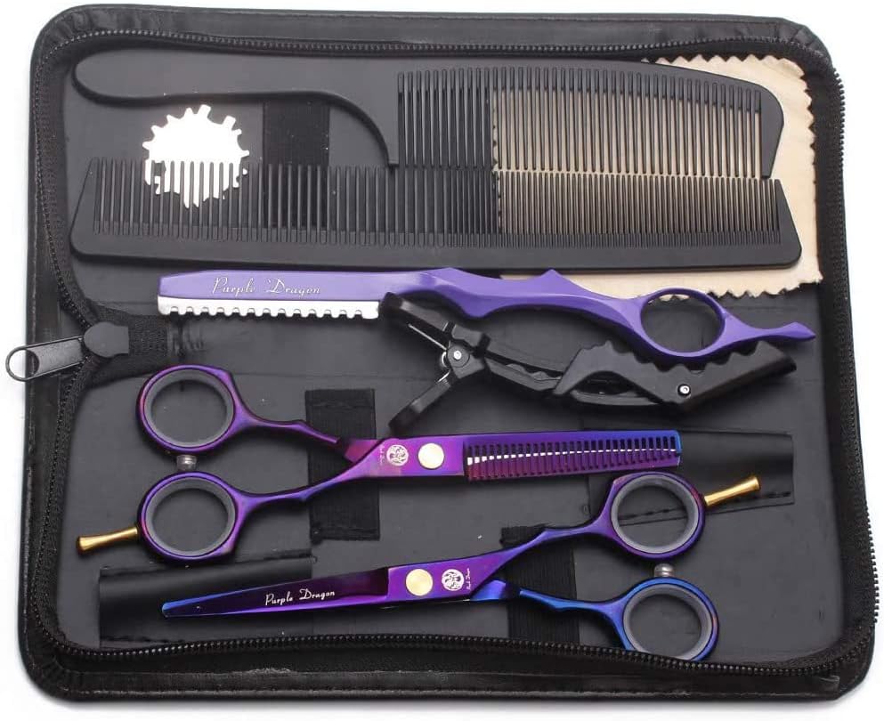 Profesionální sada pro kadeřníka, kadeřnické nůžky Purple Dragon