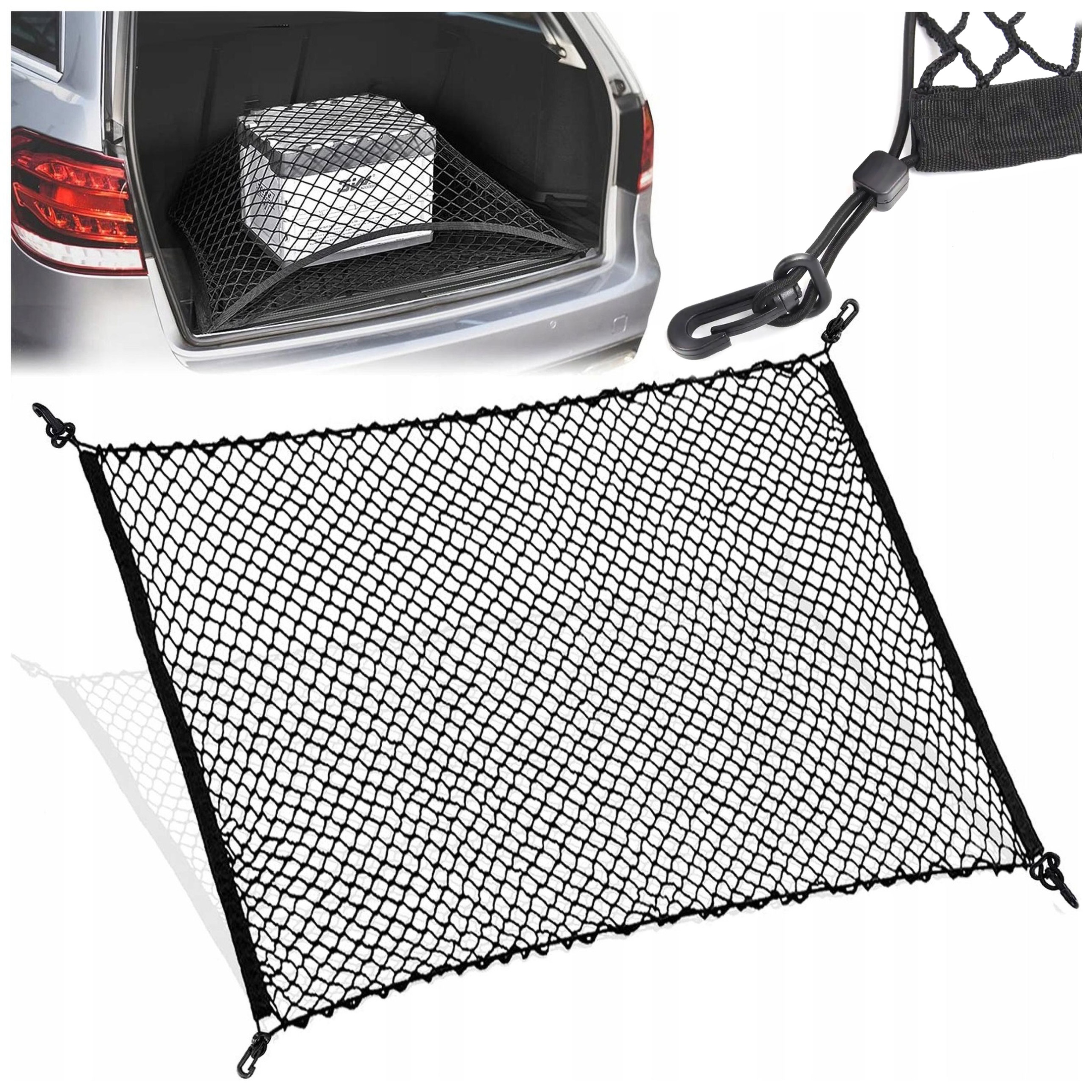 Siatka Do Bagażnika Organizer Torba Do Auta 80x60 cm Mocna Autosiatka