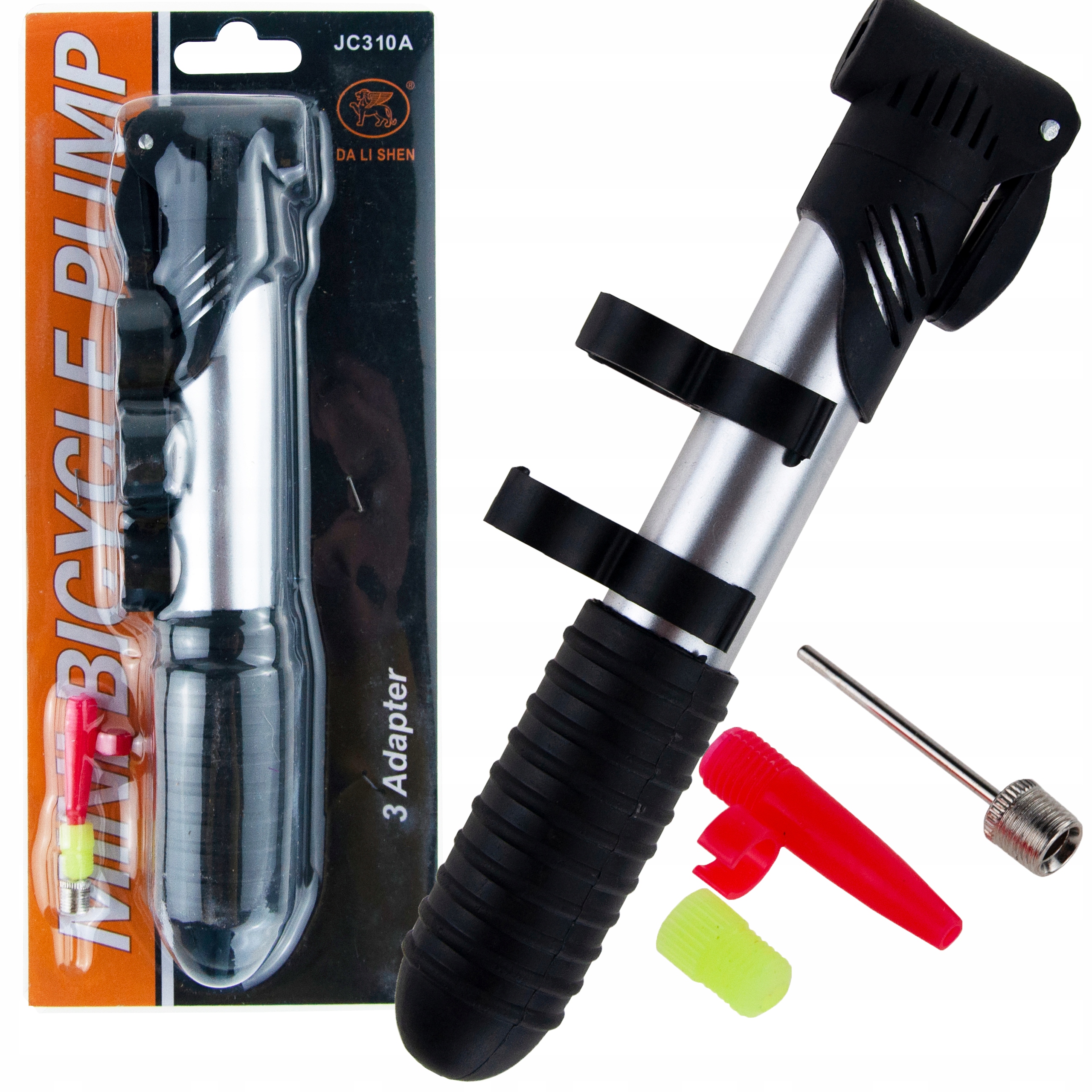 POMPKA ROWEROWA Z AKCESORIAMI PIŁEK DO ROWERU IGŁA Z UCHWYTEM RAMĘ PODRÓŻNA Marka Martom