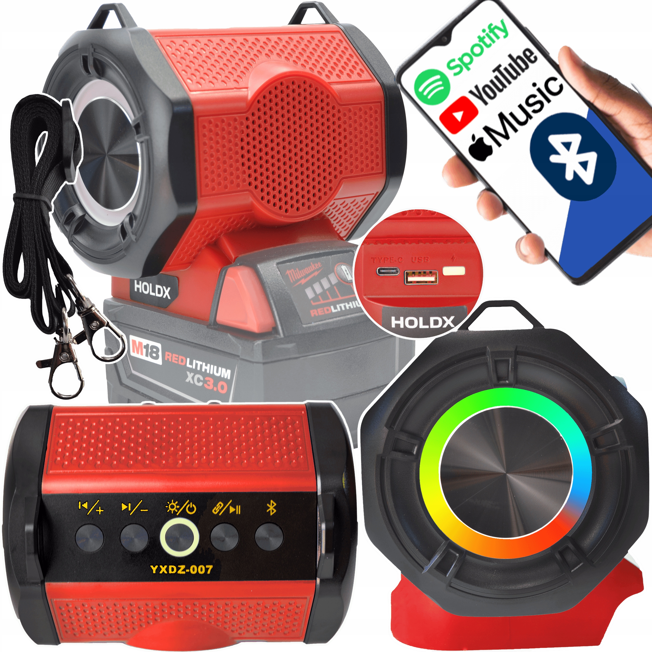 Głośnik Przenośny Bluetooth Na Akumulator Milwaukee 18V Na Budowę Mocny