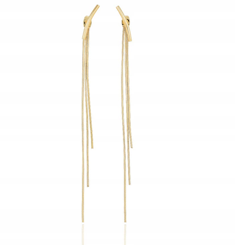 

Kolczyki Złote Długie Żmijki 11 cm Stal 316 L