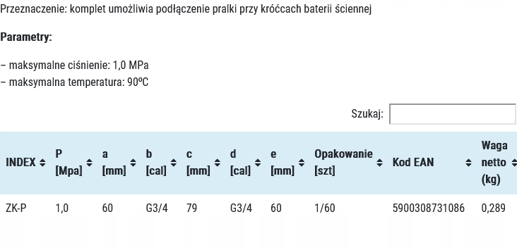 ZAWÓR DO PRALKI Z PRZEDŁUŻKĄ 1/2x3/4 DO BATERII Rodzaj kątowy