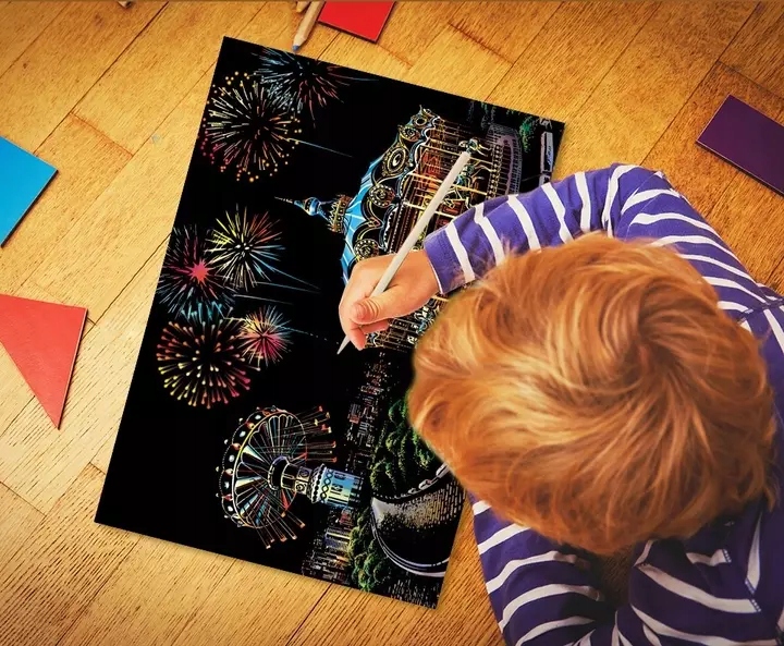 Magiczna Zdrapka Obraz ZDRAPYWANK Malowanie ZESTAW Wiek dziecka 3 lata +