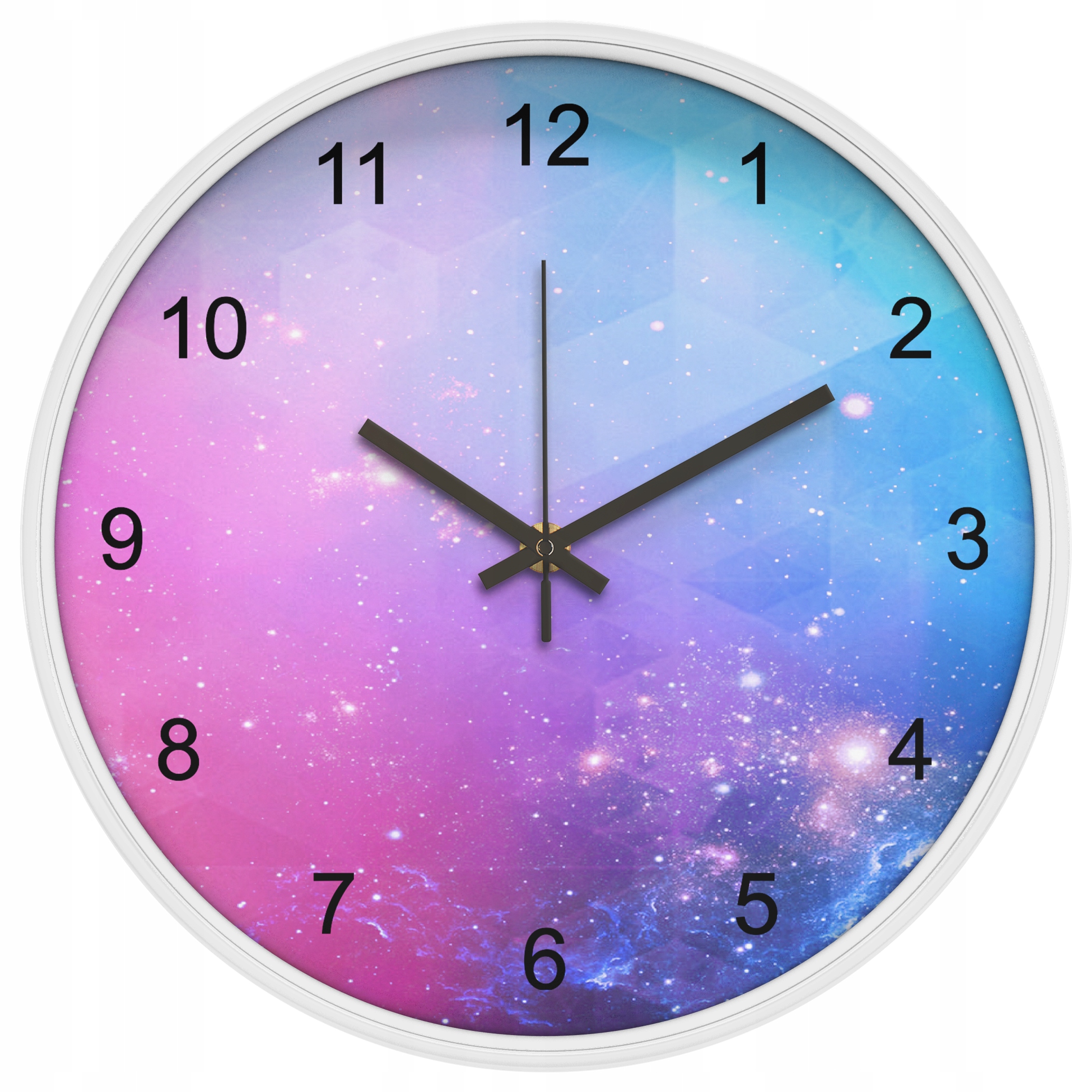 Nowoczesny zegar ścienny 'Galaktyka' z godzinami