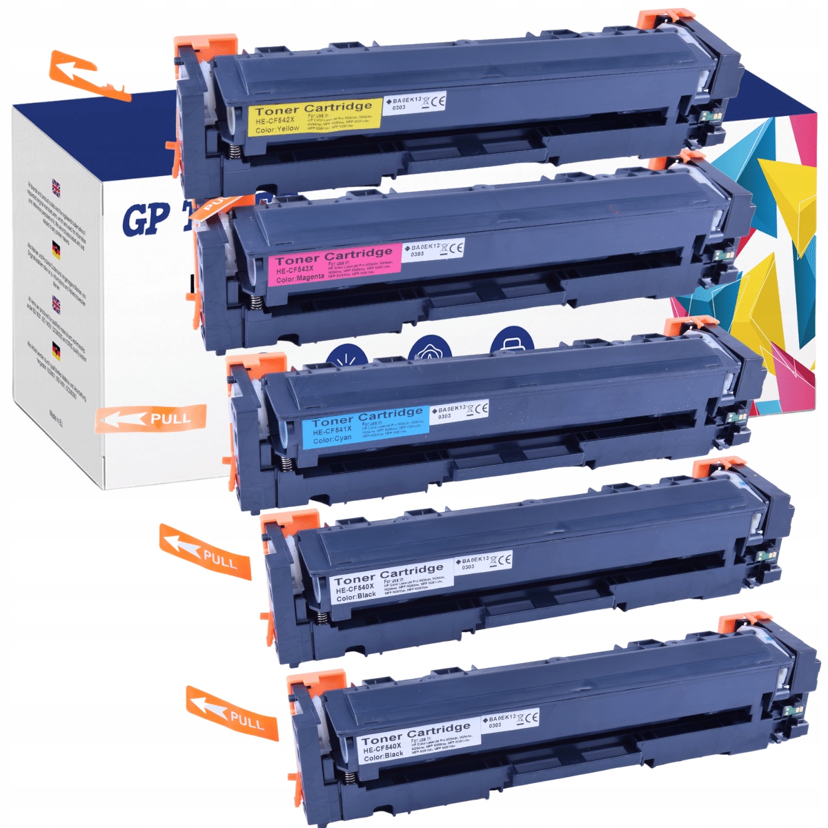 5x Toner Pro Hp Color Laserjet Mfp M281FDW CF540X