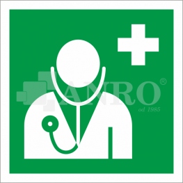 Znak LEKARZ NAKLEJKA 150x150 IE/009/F/FS