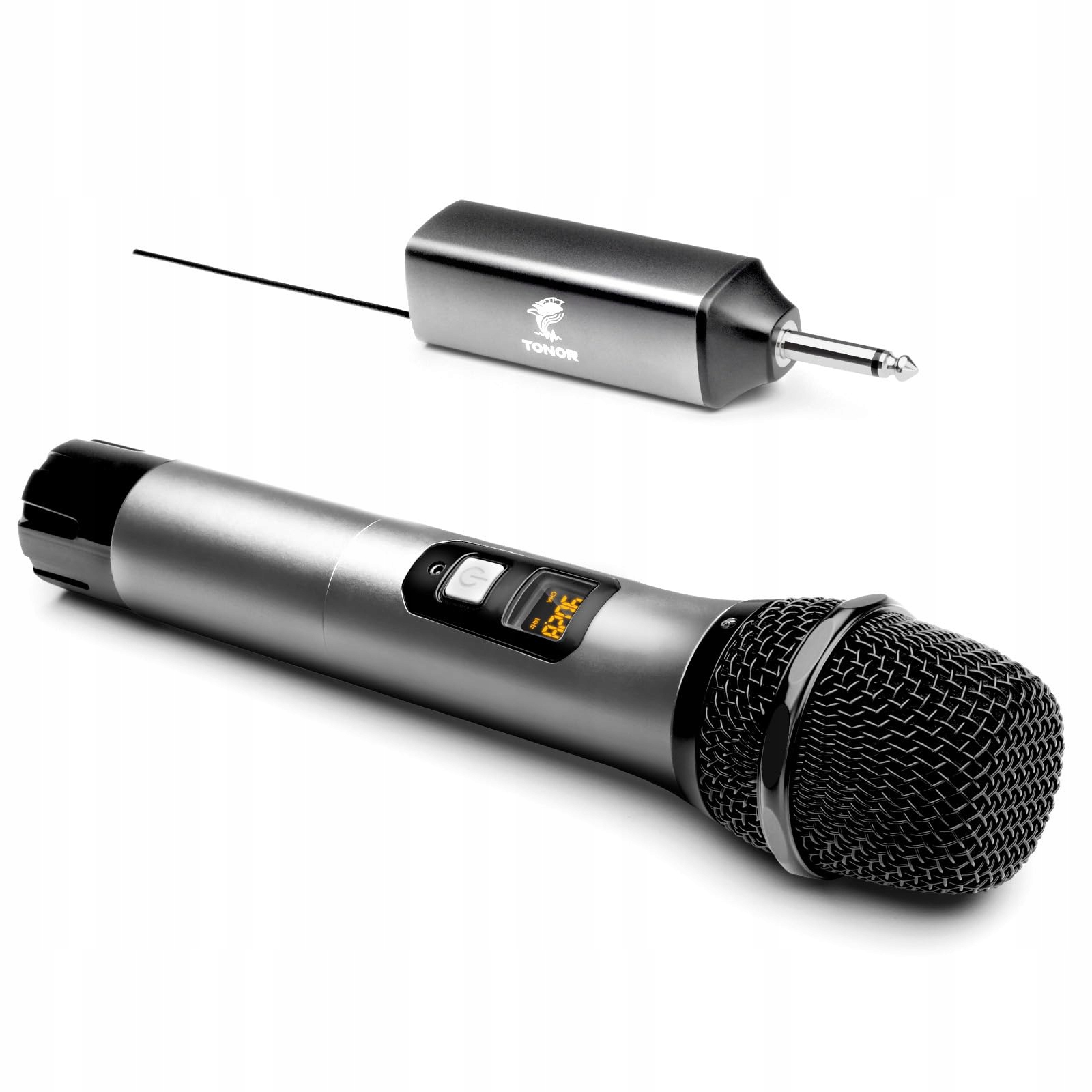 Tonor Bezdrôtový mikrofón Uhf System Karaoke Pa 60 m strieborný