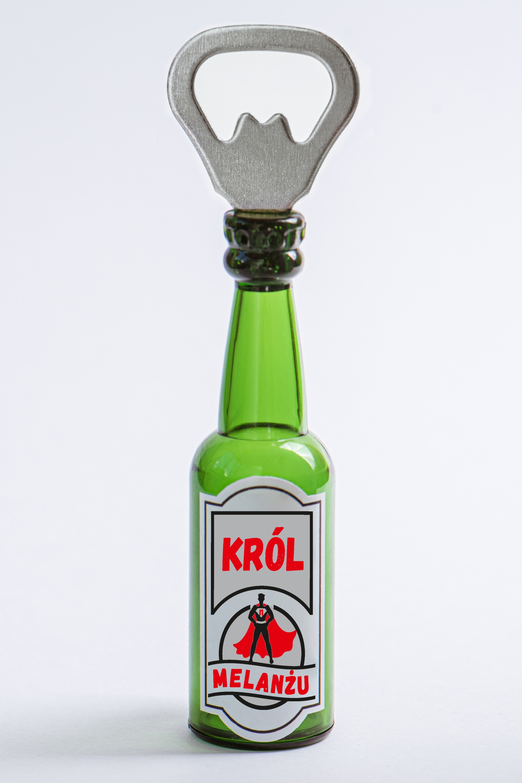 

Otwieracz do piwa z napisem: Król Melanżu